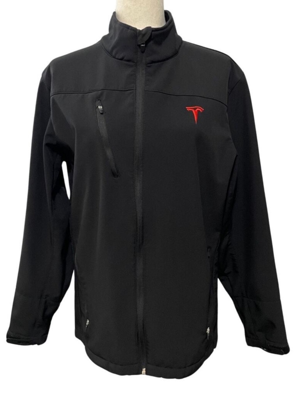Tesla Motors Soft Shell Windbreaker Jacket Men’s Size M (Approx) Black Red
